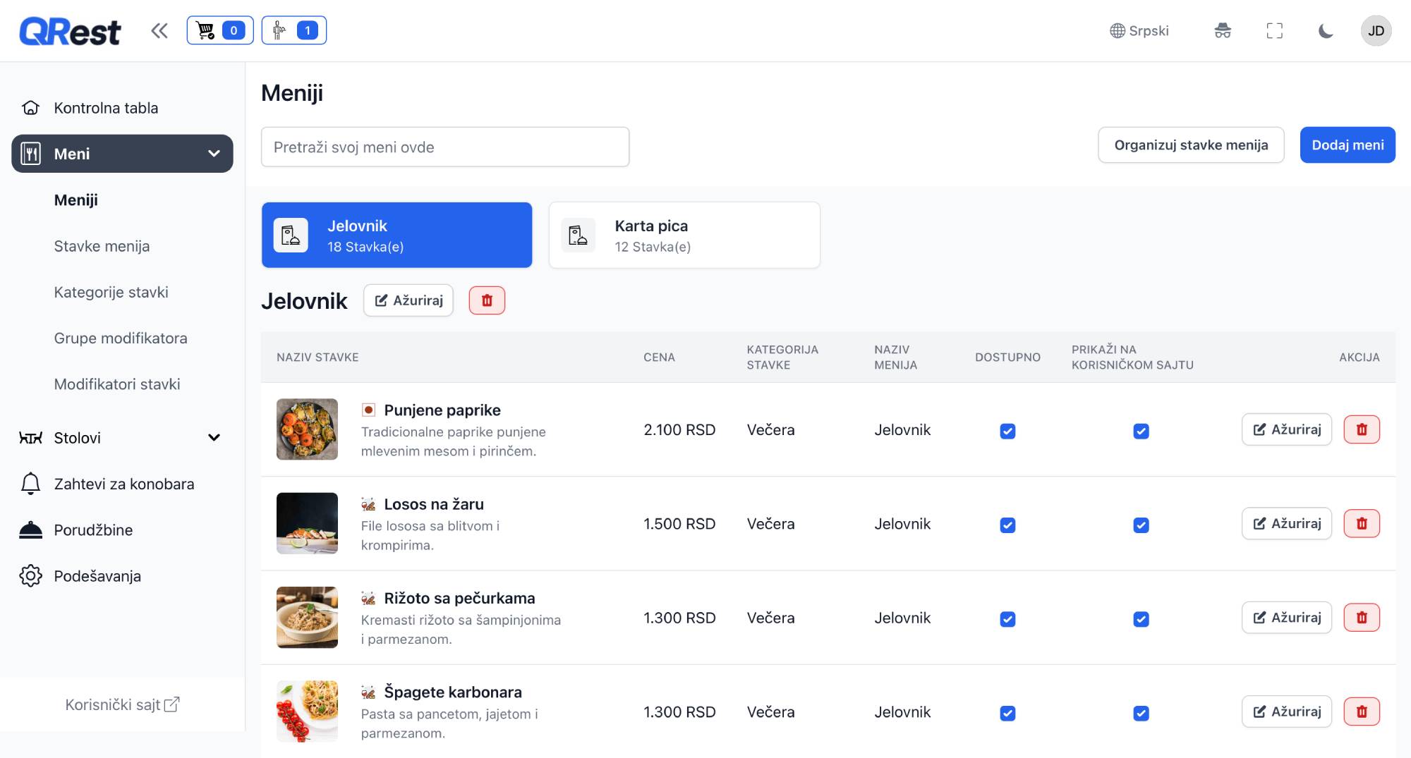 Qrest Admin Demo